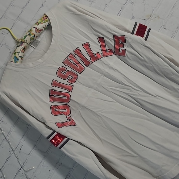 2015 Victoria's Secret PINK Sequins Louisville Cardinals Cards Long Sleeve Sz S - Picture 11 of 17